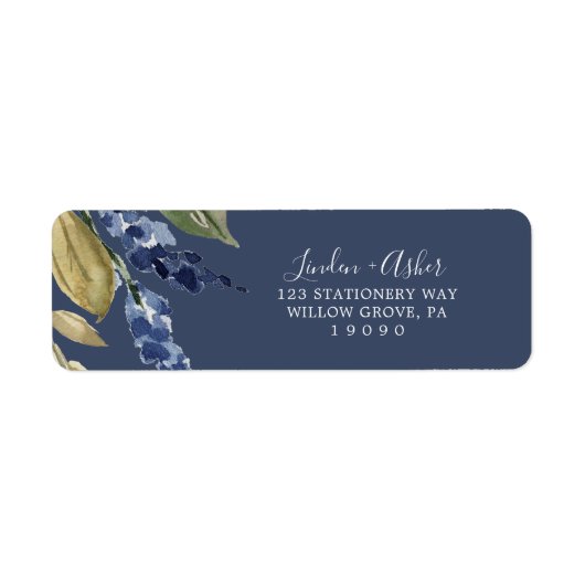 Herbstgrün | Navy Return Address Label (Vorne)