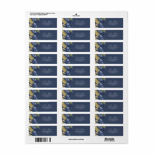 Herbstgrün | Navy Return Address Label (Vorne)
