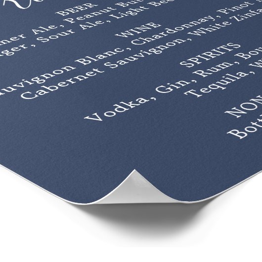 Herbstgrün | Schild für Hochzeitsgetränke der Mari (Ecke)