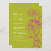 Herbstgrün und rosa Brautparty Einladung (Vorne/Hinten)
