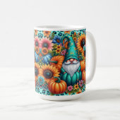 Herbstgrundel mit kraftvollen Pumpkins und Blume Kaffeetasse (VorderseiteRechts)