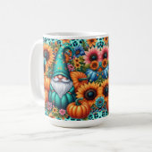Herbstgrundel mit kraftvollen Pumpkins und Blume Kaffeetasse (Vorderseite Links)