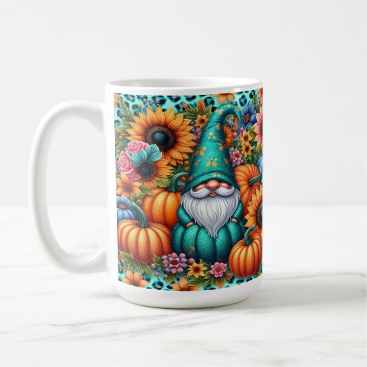 Herbstgrundel mit kraftvollen Pumpkins und Blume Kaffeetasse (Links)