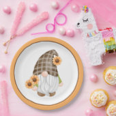 Herbstgrundel mit orangefarbenen Sonnenblumen Pappteller (Party)