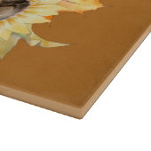 Herbstgrundel mit Sonnenblumen Schneidebrett (Ecke)