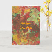 Herbstgrüße - abstrakte Blätter aus Eiche Karte (Gelbe Blume)