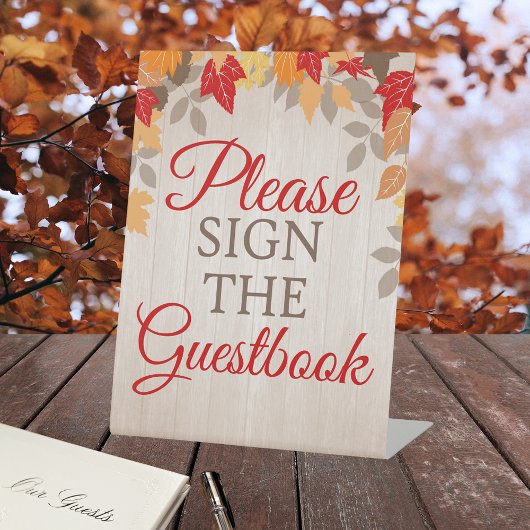 Herbstguestbook Hochzeit oder Brautparty Sockelschild