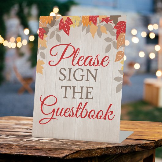 Herbstguestbook Hochzeit oder Brautparty Sockelschild