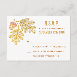 Herbstgutschriften und Eicheneichen-Blätter Hochze RSVP Karte