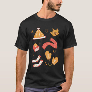 Herbsthälfte zwischen niedlichen Herbstfarben Than T-Shirt