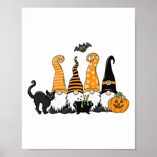 HerbstHalloween-Gnome Niedlicher Herbstpumpenfall Poster (Vorne)