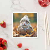 HerbstHamster in einer Walnuss-Muschel Serviette (Beispiel)