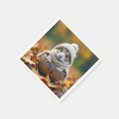 HerbstHamster in einer Walnuss-Muschel Serviette (Ecke)