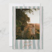 Herbsthandgeschriebene Pinstripes Foto Hochzeit Einladung (Rückseite)