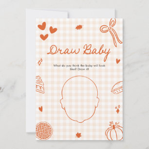 Herbsthandgezeichnete italienische Babydusche Zeic Einladung