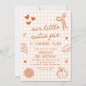 Herbsthandgezeichnete unsere kleine Süsse Pie 2. G Einladung (Vorderseite)