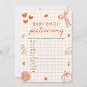 Herbsthandgezeichnetes italienisches Baby Emoji Pi Einladung (Vorderseite)