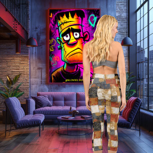 Herbstharmonie: Blumenmuster Capri Leggings