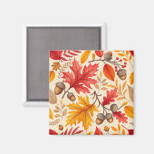 Herbstharmonie: Ein farbenfrohes Herbstmuster Magnet (Vorderseite/Rückseite)
