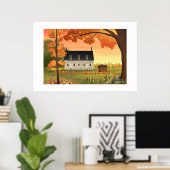 Herbsthaus Autumn Pumpen Large Print Poster (Heimbüro)