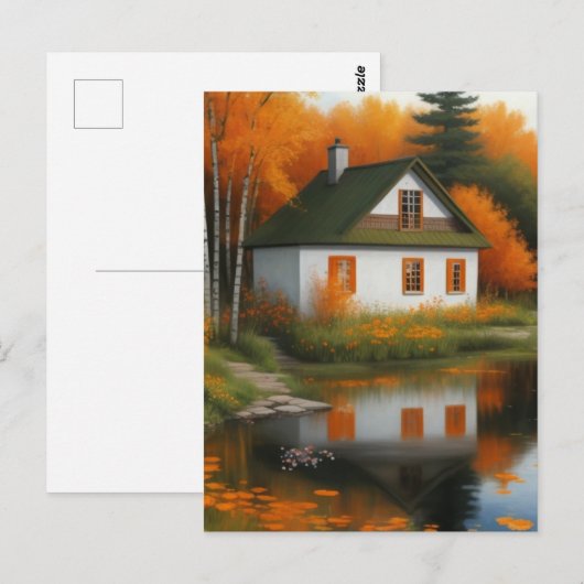 Herbsthaus Postkarte (Vorne/Hinten)