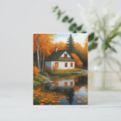 Herbsthaus Postkarte (Stehend Vorderseite)