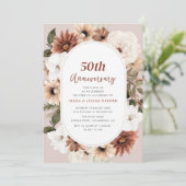 Herbstherbst Blumenfest 50. Hochzeitstag Einladung (Stehend Vorderseite)