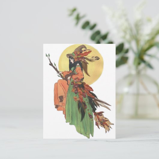 Herbsthexe Postkarte (Stehend Vorderseite)
