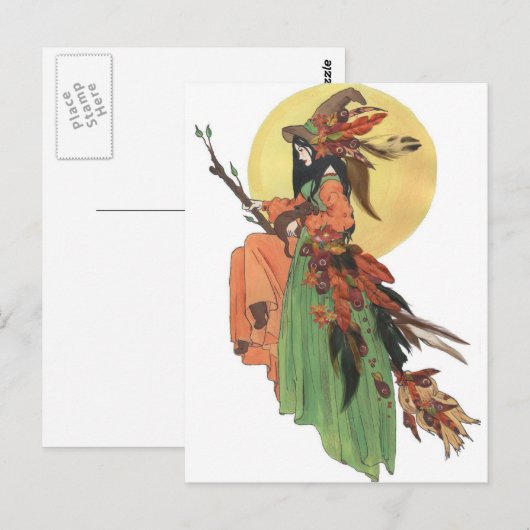 Herbsthexe Postkarte (Vorne/Hinten)