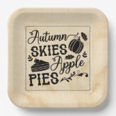 Herbsthimmel Apfelkuchen Mehlsack aussehen Pappteller (Vorderseite)