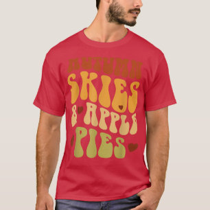 Herbsthimmel und Apfelkuchen fallen Herbstpumpen T-Shirt