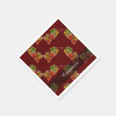 Herbsthinterlassen Muster Burgund Red Napkins Serviette (Ecke)