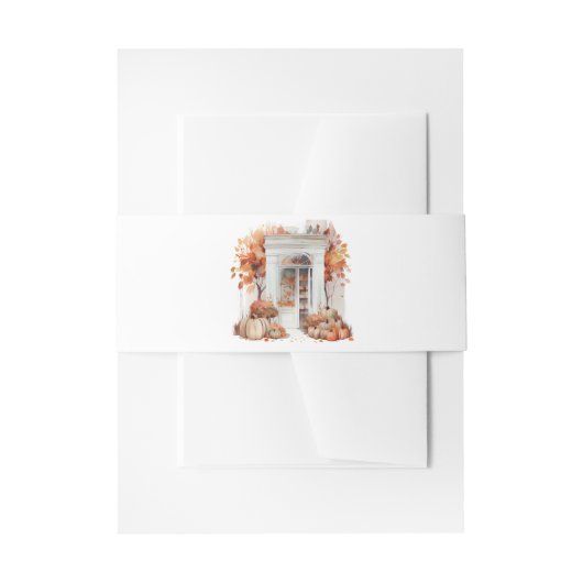 Herbsthochzeit an der weißen Front Einladungsbanderole (Vorderseite Beispiel)