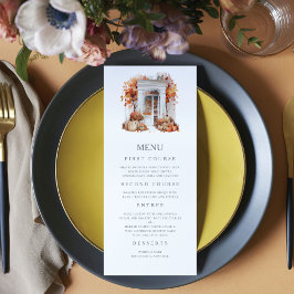 Herbsthochzeit an der weißen Front Menükarte