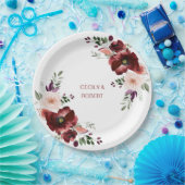 Herbsthochzeit Boho Wasserfarbenblume Pappteller (Party)