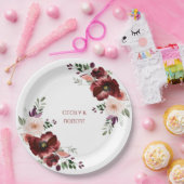 Herbsthochzeit Boho Wasserfarbenblume Pappteller (Party)