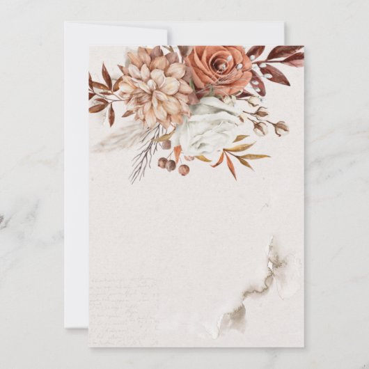 Herbsthochzeit der Blume Einladung (Rückseite)