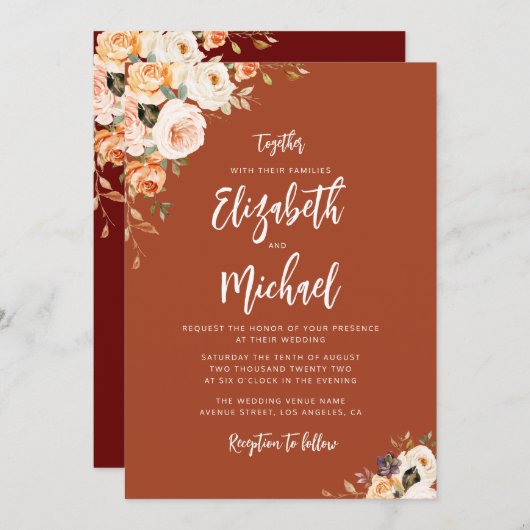 Herbsthochzeit Einladung (Vorne/Hinten)