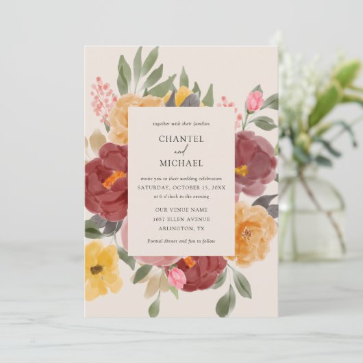 Herbsthochzeit | einladung (Stehend Vorderseite)