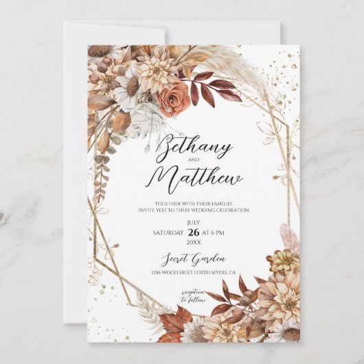 Herbsthochzeit Einladung (Vorderseite)