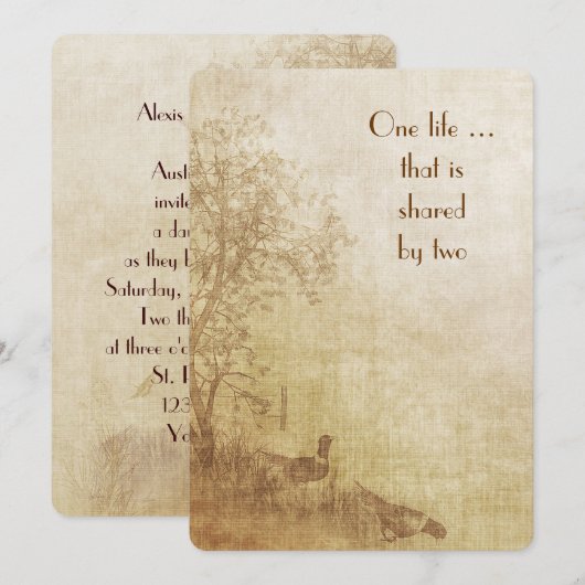 Herbsthochzeit Einladung (Vorne/Hinten)