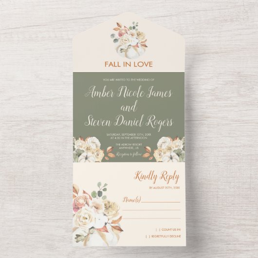 Herbsthochzeit - Einladung (Innen Boden)