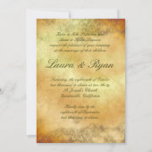 Herbsthochzeit Einladung 2 Blätter Grüne Creme (Rückseite)