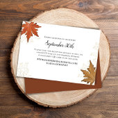Herbsthochzeit Herbstblätter RSVP QR Code Karte