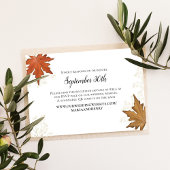 Herbsthochzeit Herbstblätter RSVP QR Code Karte