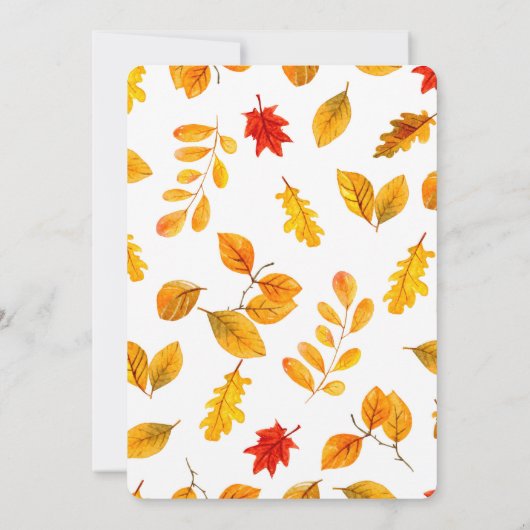 Herbsthochzeit. Herbsteinladung. Gelbkranz Einladung (Rückseite)