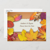 Herbsthochzeit, Herbstfarben, Save the Date Postkarte (Vorne/Hinten)