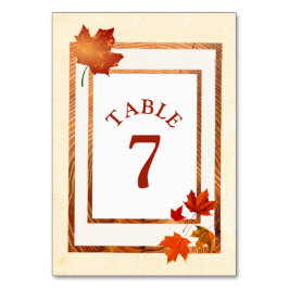 Herbsthochzeit - Hübscher Fall Tischnummer