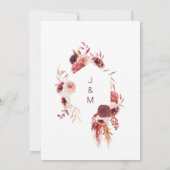 Herbsthochzeit in Burgund & Pink Einladung (Rückseite)