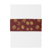 Herbsthochzeit in Burgund und Gold-Leaf Einladungsbanderole (Rückseitenbeispiel)